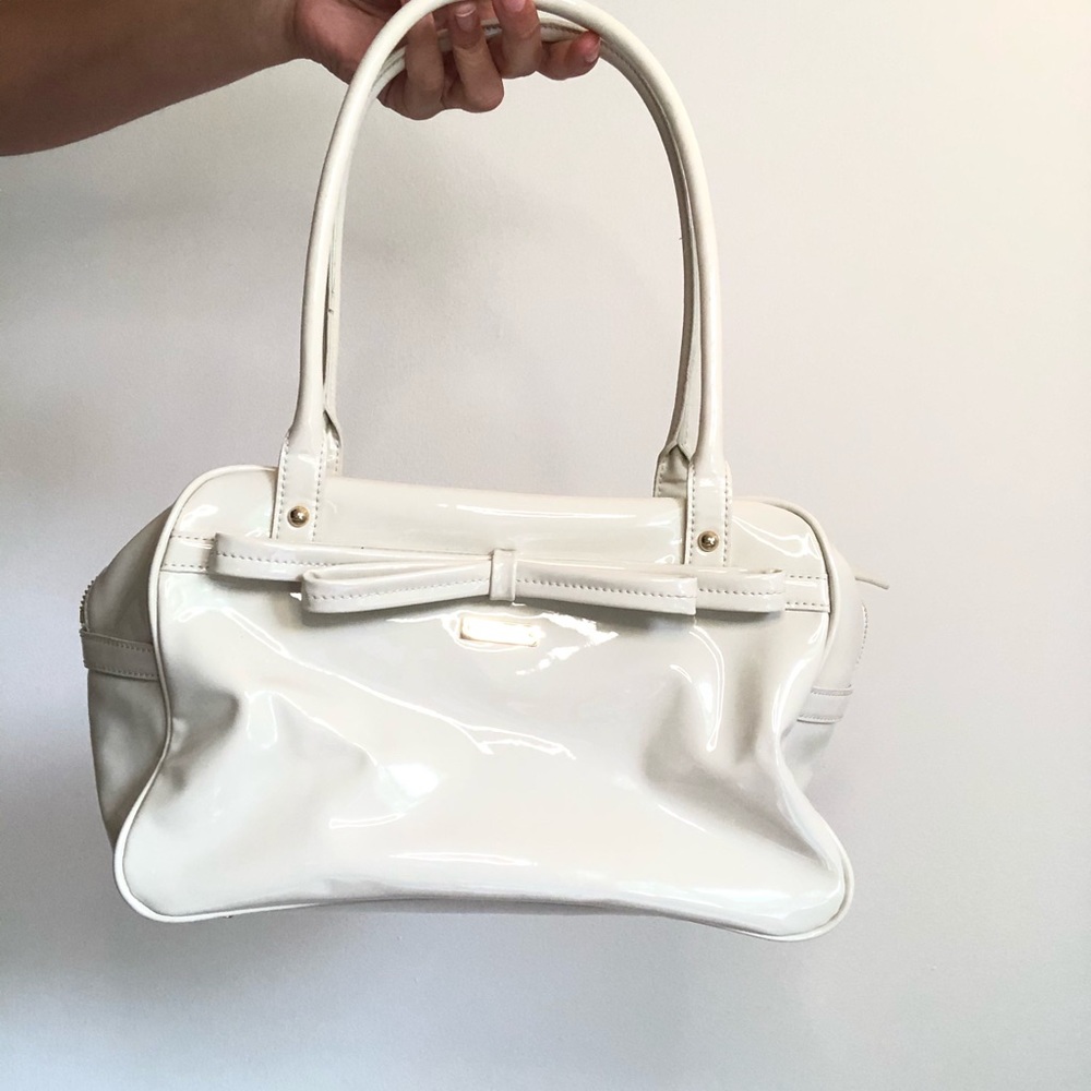 Kate Spade Patent Leather White Bow Bag